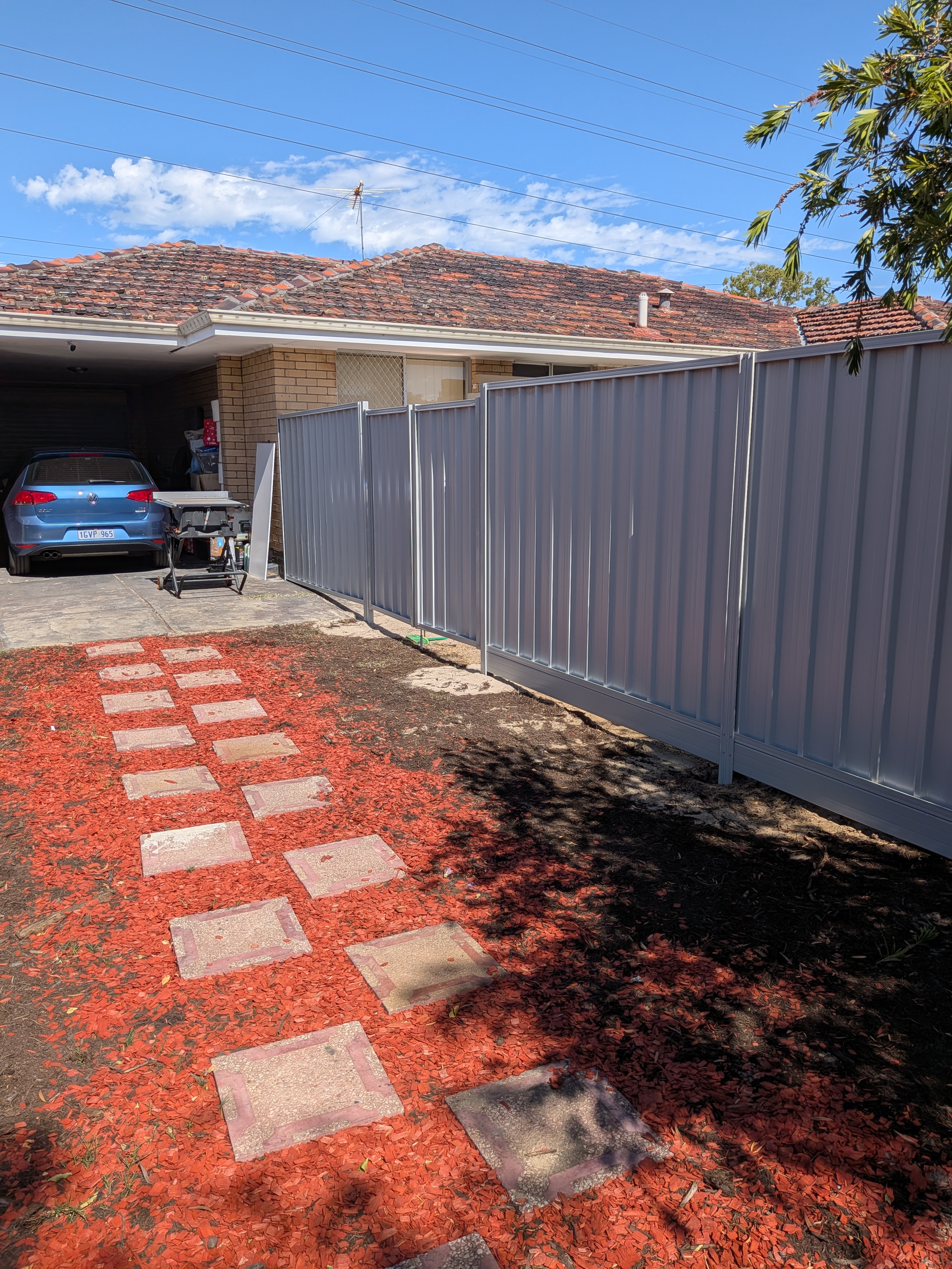 Shale Grey Colorbond fence installation in Perth